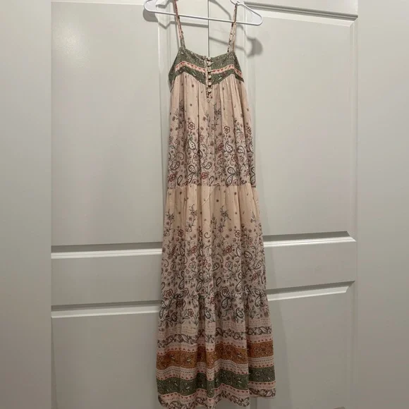 Floral Maxi Dress in Cream and Green - Picture 2 of 9